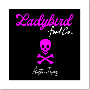 Ladybird Food Co. Hot Pink Skull & Crossbones Posters and Art